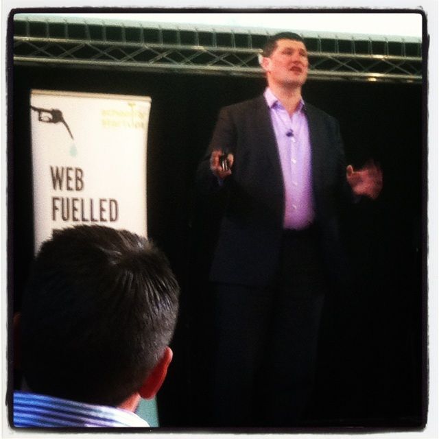 Shows web fuelled business event conference 2012 with James Dening speaking on stage